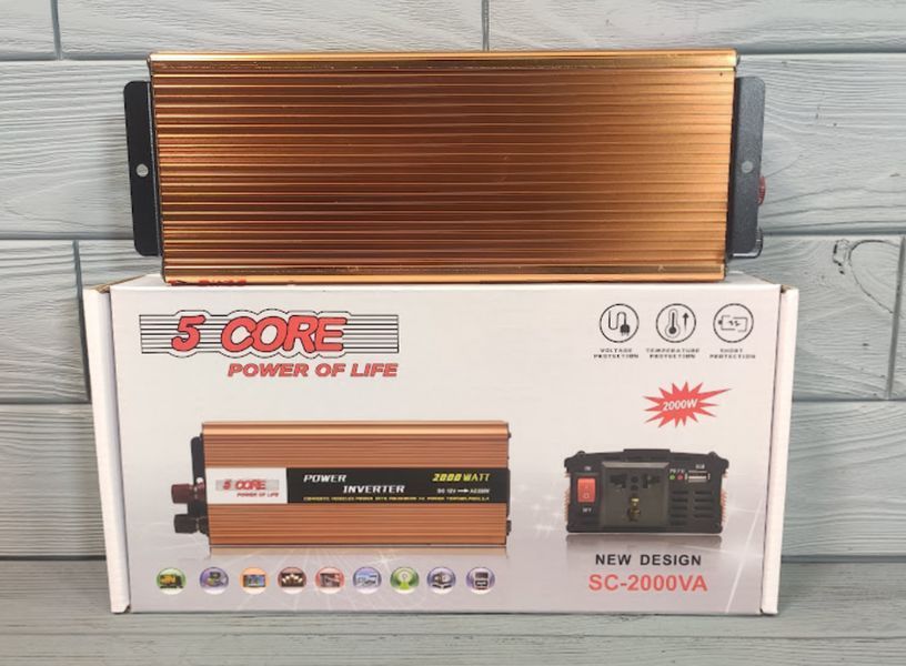 Преобразователь напряжения 12V-220V 2000W / Инвертор автомобильный 2000W 12V UN-3057 (work 1000W) UN-3057 фото