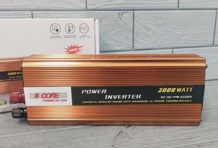 Преобразователь напряжения 12V-220V 2000W / Инвертор автомобильный 2000W 12V UN-3057 (work 1000W) UN-3057 фото