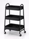 Етажерка  Чорна 3-ярусна складана на колесах Stenson R93509-W, універсальний візок для косметики та аксесуарів 39*45*77см R93509-B фото 1