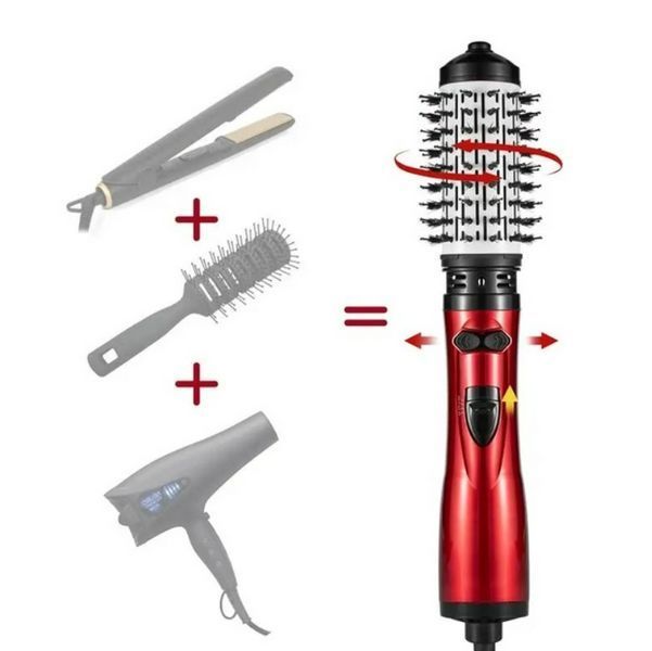 Фен-гребінець з обертовою насадкою 2в1 XR-8812 800W/Фен-браш для укладання волосся XR-8812 фото