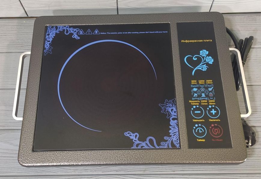 Инфракрасная одноконфорочная плита Domotec MS-5842 (2000W) Электро плита 1 конфорка для всех видов посуды 5842 фото